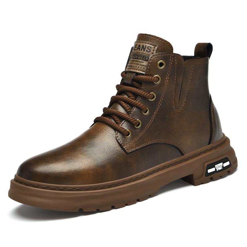 High Quality Brand Men's Outdoor Hiking Shoes Thick Soled Wear-resistant Work Boots Men's Fashionable Winter Cotton Boots