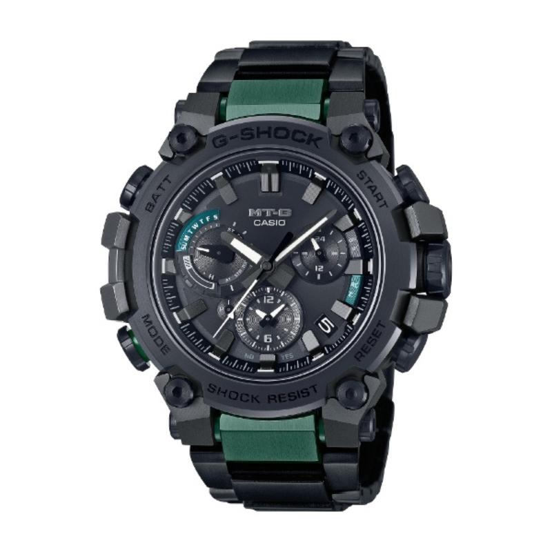 

Радиочасы CASIO с Bluetooth и солнечной батареей G SHOCK MT G series черный зеленый MTG B3000BD 1A2JF