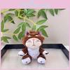 Cuddly Cartoon Lucifer Cat Plush Keychain Fun Gray Pink Brown Bag Charm Pendant