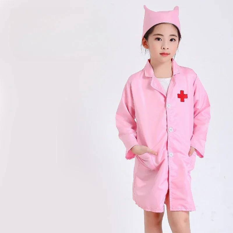 Doctor Toys for Children Set Kids Wooden Pretend Play Kit Games for Girls Boys Red Medical Dentist Medicine Box Cloth Bags Gifts