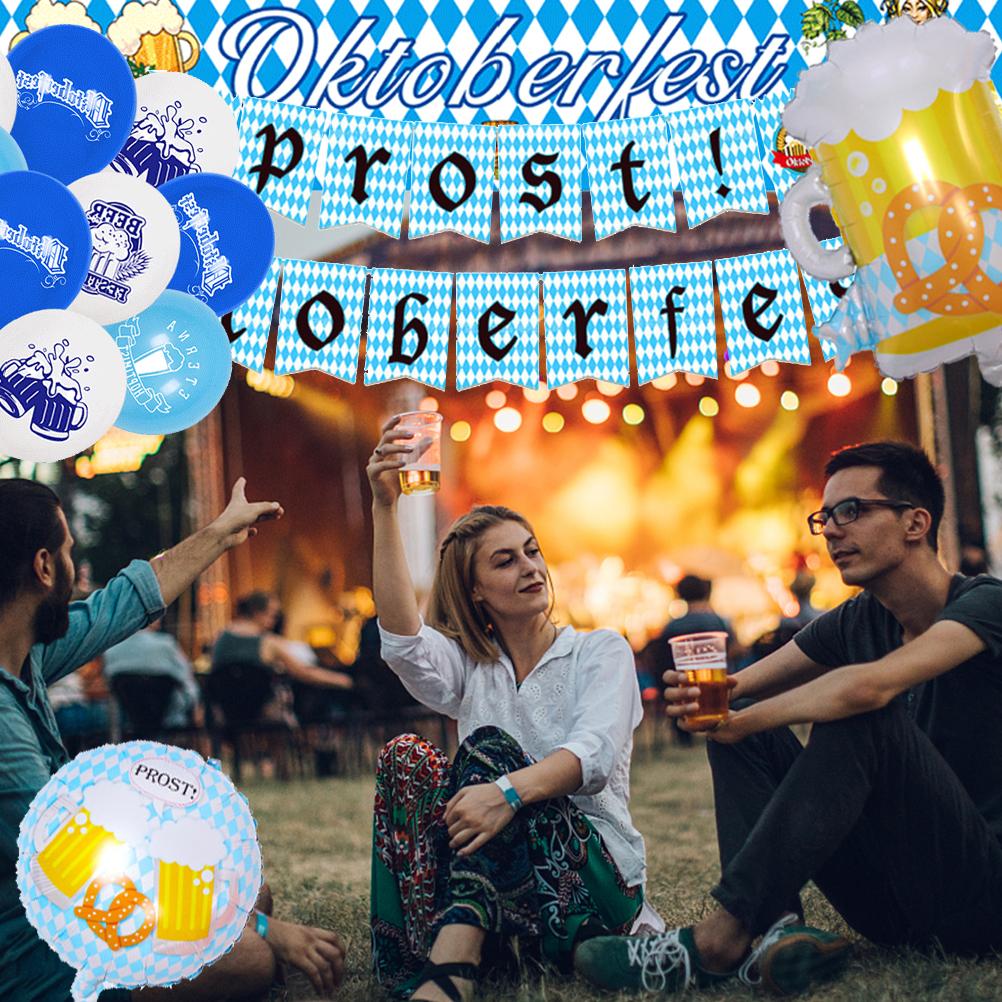 Oktoberfest Balloon Decoration Set Oktoberfest Party Bavaria Decoration Banner Balloons Hanging