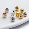 10pcs 4 5 6mm 14K 18K Gold Plated Brass Round Bead Big Hole Spacer Beads For Jewelry Making DIY Bracelet Necklace Accessories
