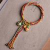 Comfortable Ethnic Style Wristband Soft Knitted Hand Rope Accessory with Pendant