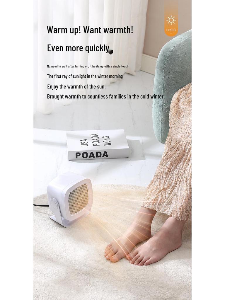 European & American Standard Portable Desktop Heater for Home & Dorm - Quick Heating Compact Electric Heater