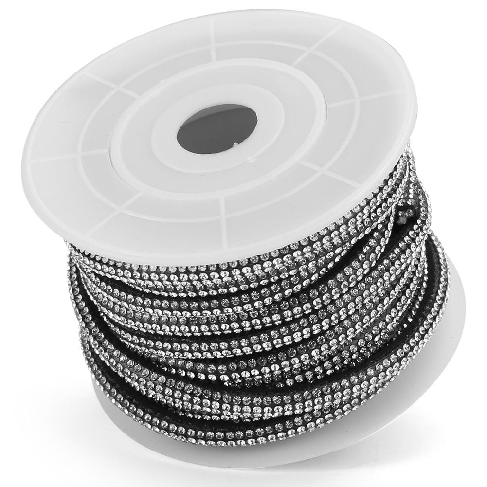5 Yards Rhinestones Chain Crystal Rhinestones Ribbon DIY Clothing Decoration AccessoriesBlack