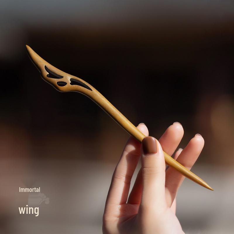 Livrare Gratuită Agrafă de Păr de Lux din Lemn de Piersic pentru Femei – Stil Chinezesc Antic & Modern