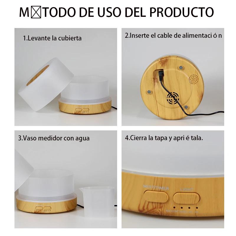 700ML Wood Grain Desktop Electric Aromatherapy Diffuser with LED Lights Remote Control Air Humidifier Essential Oil Diffuser