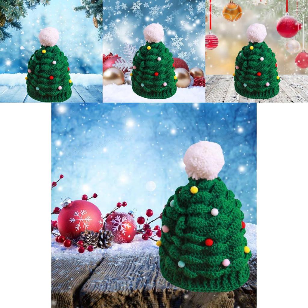 Entzückende grüne Weihnachtsbaum-Mütze für Kinder Bequemes handgemachtes Geschenk für die Feiertage