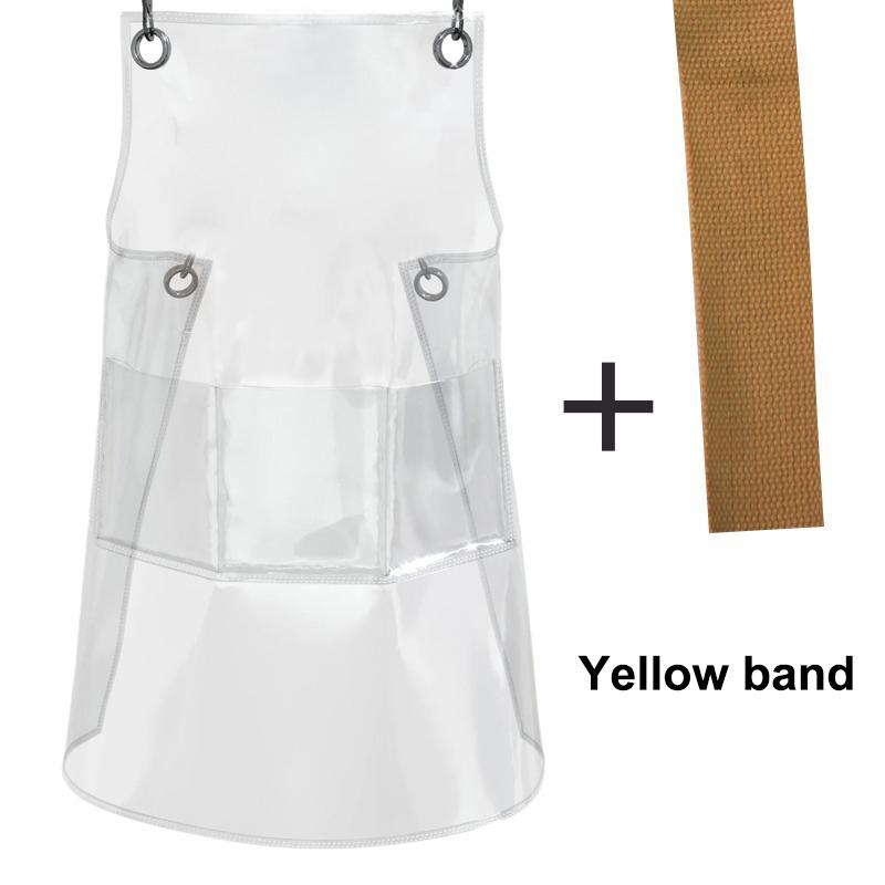 Fashionable Transparent Pvc Apron Waterproof Kitchen Home Accessories Hair Salon Washable Anti Fouling Ribbon Apron