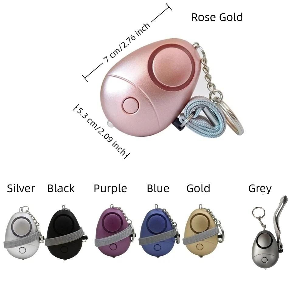 Anti-loss Loud Siren Personal Alarm LED Flashlight Egg-shaped Security Alarm 130dB Sound Security Protection Lone Workers
