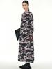 Xitao Dámské ležérní šaty s dlouhým rukávem a volným potiskem, patchworkovým stojáčkem, HQQ2080