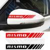 2 Pcs Side Rear View Mirror Sticker Stripes Decal For Nissan Nismo Note Armada Pulsar Pathfinder X-Trail Qashqai Car Accessories