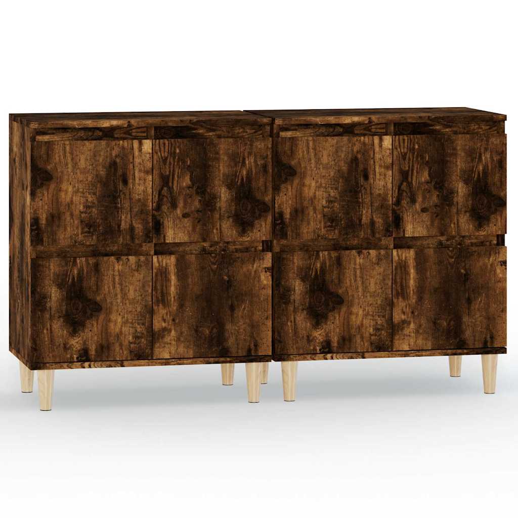 Sideboards 2 pcs Smoked Oak 60 x 35 x 70 cm Engineered Wood