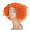 Synthetic Fluffy Mad Clown Short Curly Wig Orange Hair Cosplay Costume Wigs for Men and Women Halloween Carnival Party