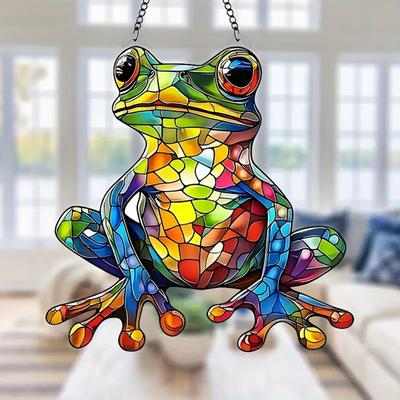 Sonnenfänger Frosch, 2D-Acryl, Frosch, Fensterschmuck, Frosch-Wanddekoration, Sonnenfänger, Einweihungsgeschenk für Froschliebhaber