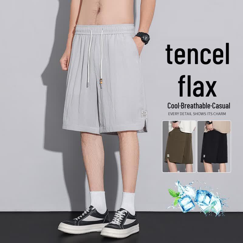 VUUG Men s Lyocell-Linen Blend Breathable Casual Shorts M