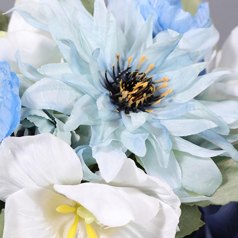 Wedding Bouquets with Ribbon for Bride Bridesmaid 30cm High Realistic Artificial Flower Bouquets for Wedding Photography