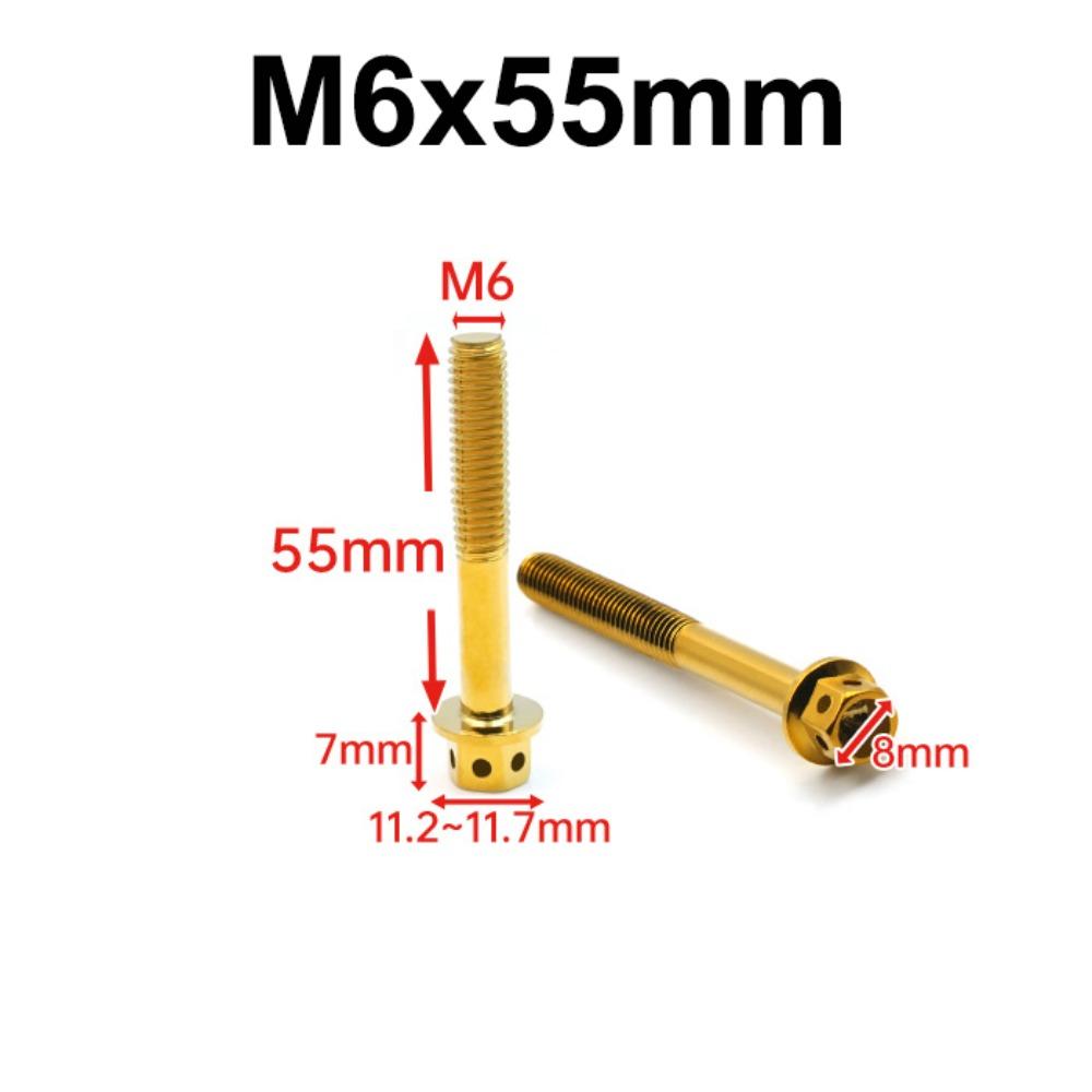 10/15/20/25/30/35/40/45/50/60 Titanium Bolt With Drilled Holes Hex Head Screws Motorcycle