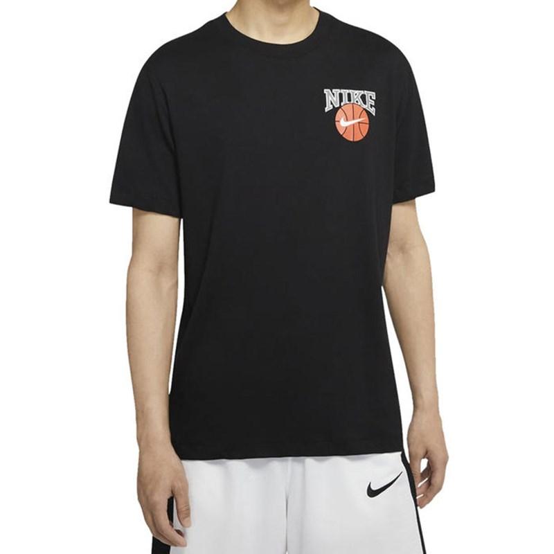 Nike Basketball Logo Print Sports Short Sleeve T-Shirt Men Tops Black DD9352-010