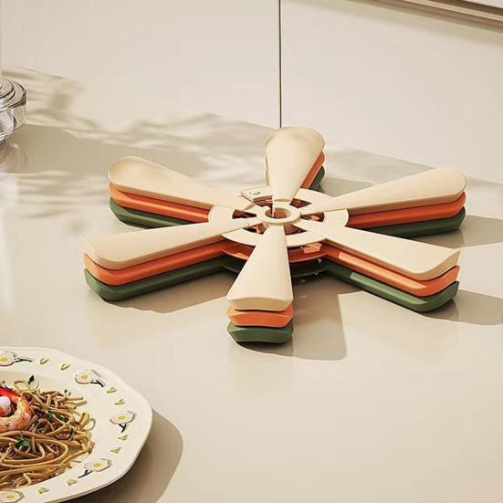 3Pcs Silicone Coaster Set, Heat Resistant Placemats for Dining Table, Non Slip Trivet Mats for Cups Dishes, Kitchen Protector