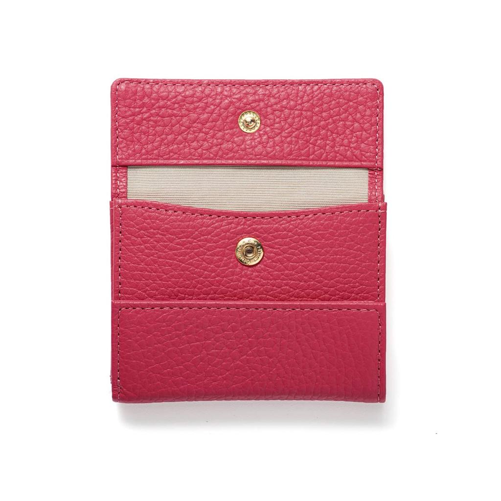 Corale Coin Mini Small Bill Genuine Italian Leather Case, Wallet, Wallet, No-Fold Wallet, Women's Tri-Fold Wallet, (Coral Pink)