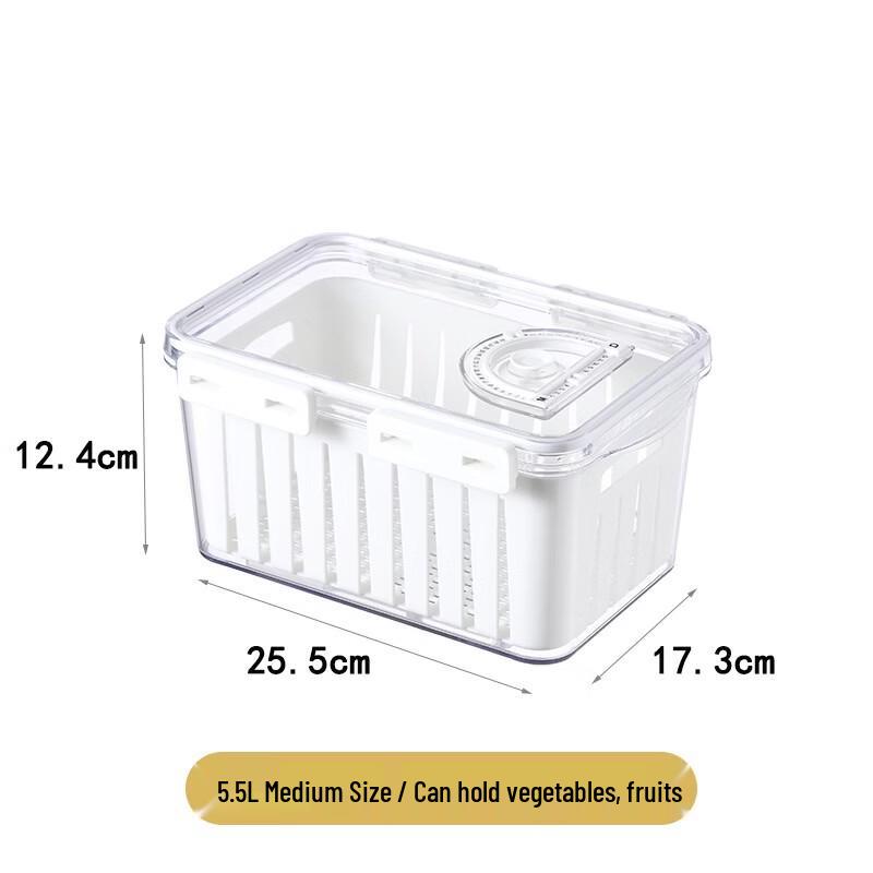 

ZISIZ Food-Grade Refrigerator Storage Box with Drain