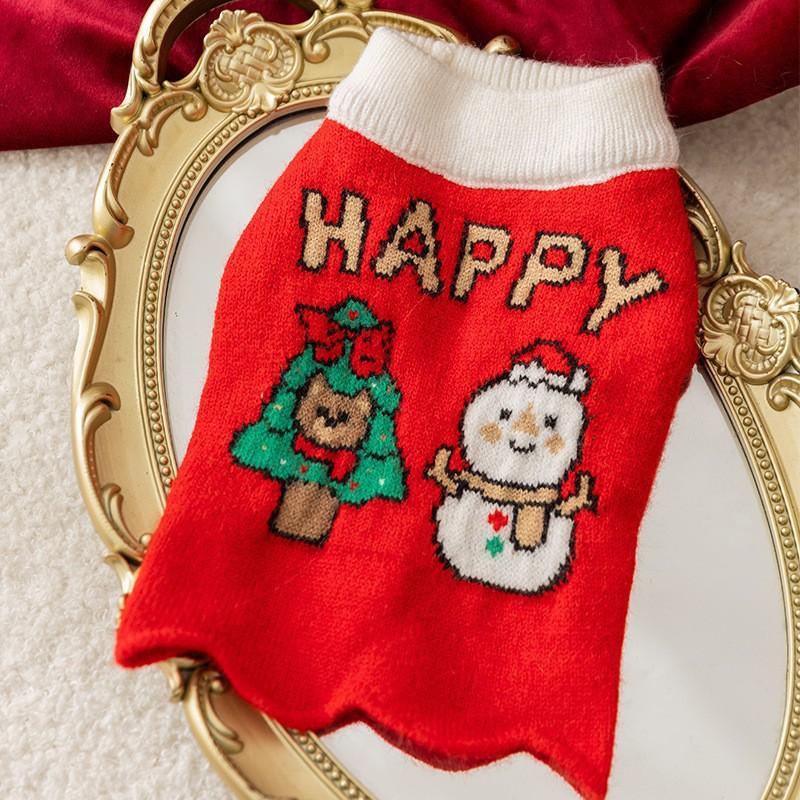 Winter Warm Pet Dog Coat Chinese Style Red Tang Suit Small Dogs Cats Festive New Outfit