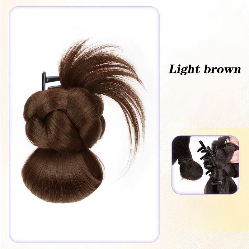 

Synthetic Chignon Claw Clip Flower Bud Head Ponytail Extensions Natural For Women Hair Accessories