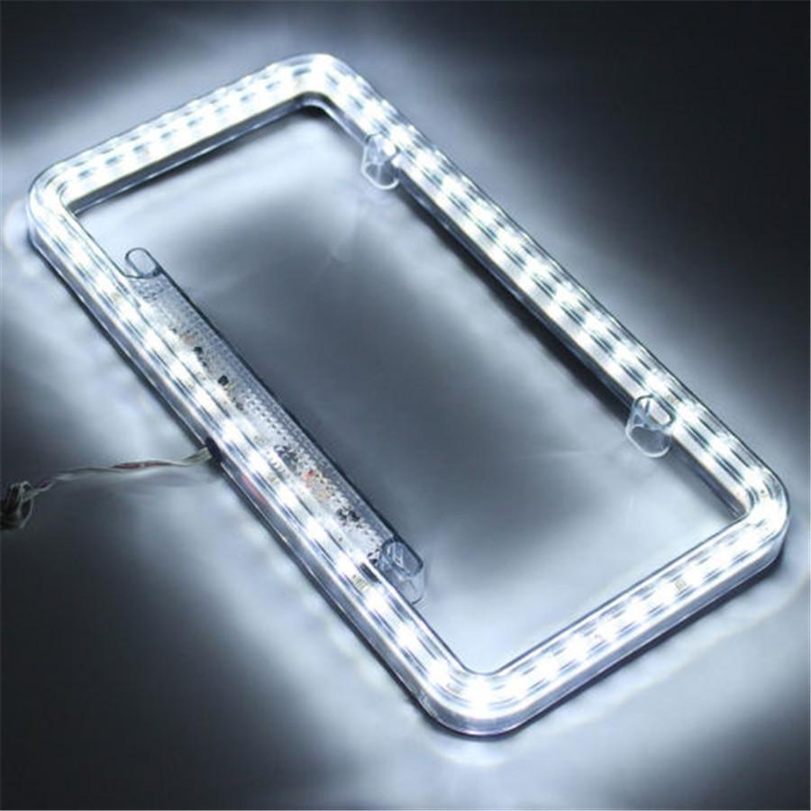 12v Red 54 LED Lighting Acrylic Plastic Rear License Car Plate Cover Frame