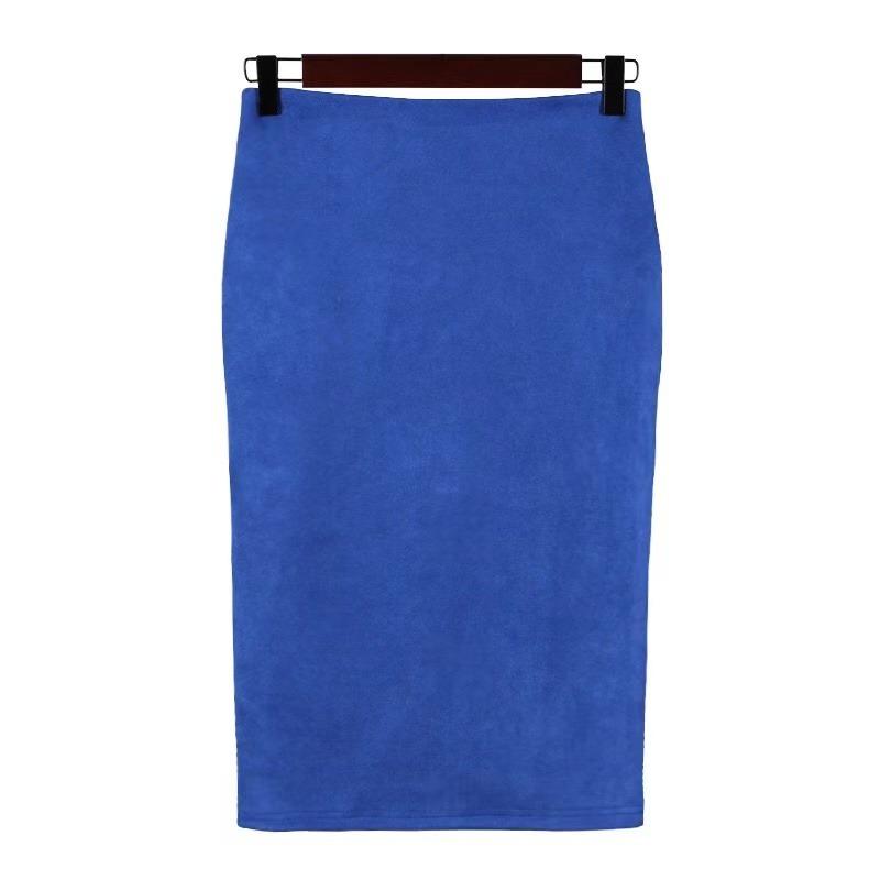 Vår Høst Chic Blyantskjørt Kontorlook Naturlig midje Knelengde Solid S-XL