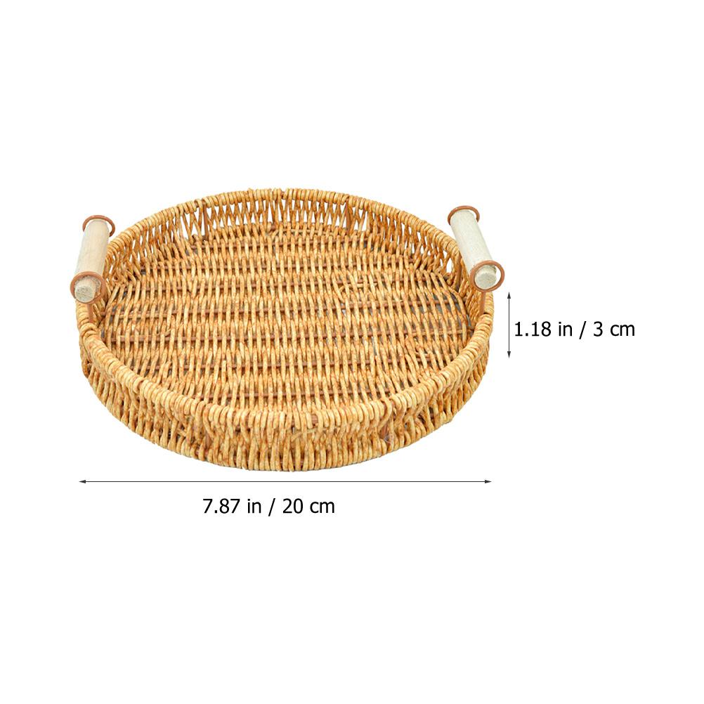Woven Storage Basket Rustic Design for Fruits Snacks Bread Long-Lasting Home Kitchen Organizer Rattan Woven Basket