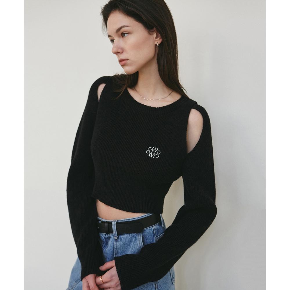 

NICKNICOLE NICOLE PREMIUM SLIT KNITBLACK