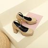 3359-13 French Mary Jane Single Shoes with High Heels Women's New Fashion Thick Heel Single Shoes Women's Shoes