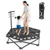 infinity8 Indoor Foldable Quiet No Assembly High with Suitable for Kids and 3 Adjustable Indoor and Home 150kg Weight Easy Black Trampoline, Large,