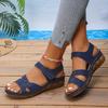 New Large-sized Casual Fish-mouth Shoes Velcro Wedge Heel Thick-soled Sandals