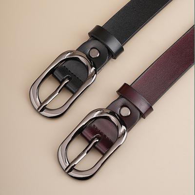 Women's Belt Formal Wear Professional Wear Cowhide Pin Trousers Belt Slim OL Style Versatile Business Black Belt Women