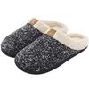 Men's Memory Foam Slippers with Faux Wool Plush Lining