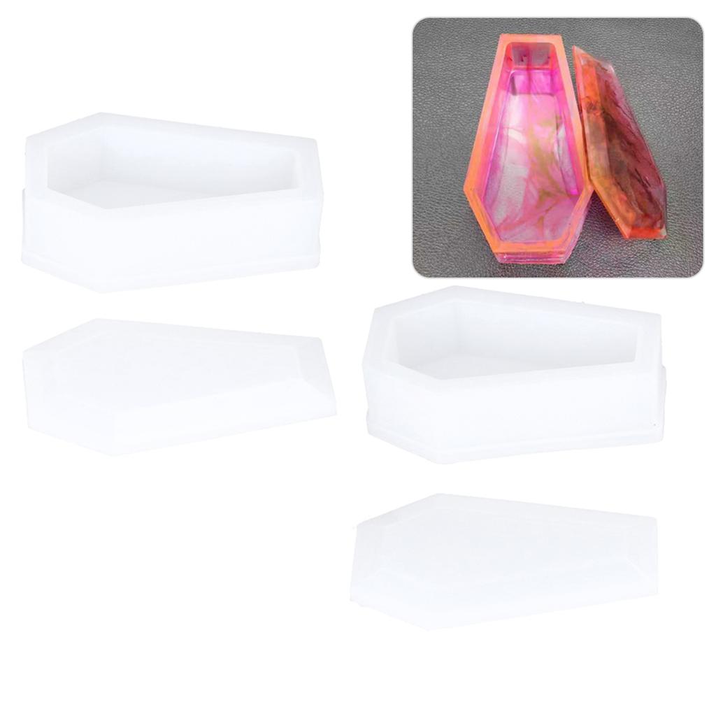 Silicone Halloween Coffin Mold DIY Casting Tool Supplies for Jewelry Box Soap Candle