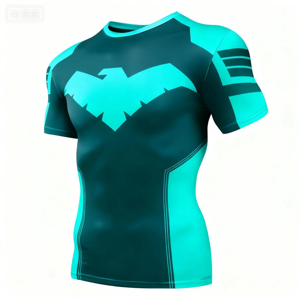 Night Wing 3D Print Boxing Training Men T-shirt Summer Daily Outdoor Sports Fitness Casual Quick-drying Breathable Short-sleeve