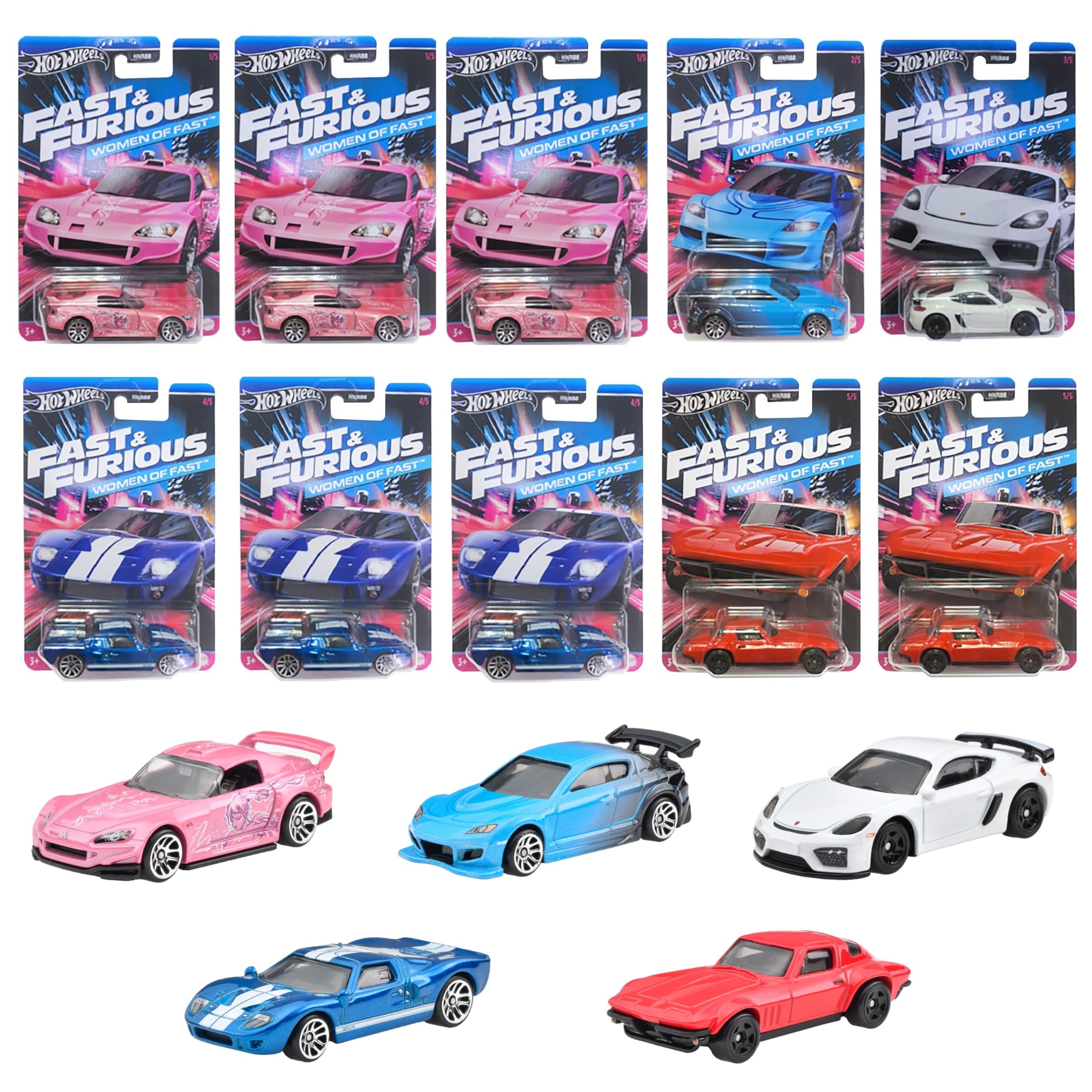 

Hot Wheels Fast Furious Theme Assortment WOMAN OF FAST из 10 мини-автомобилей возрастом от 10 лет и & - - [Коробка продана] [3 шт.] 986D-HNR88