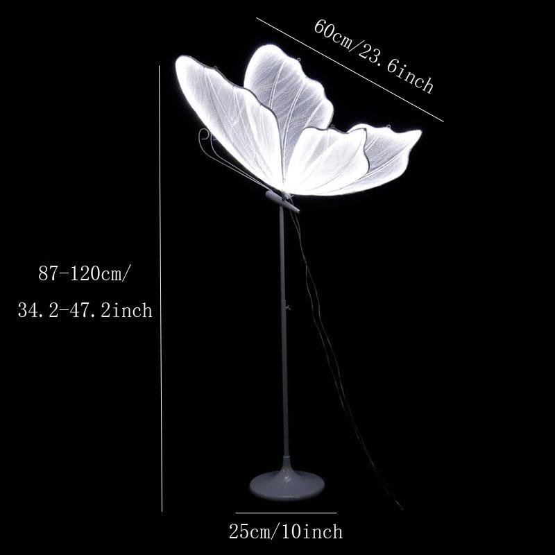 60/80/100cm Wedding Butterfly Floor lamp Creative Butterfly Ceiling Lamp Butterfly Hanging Decoration Prop for Wedding Christmas