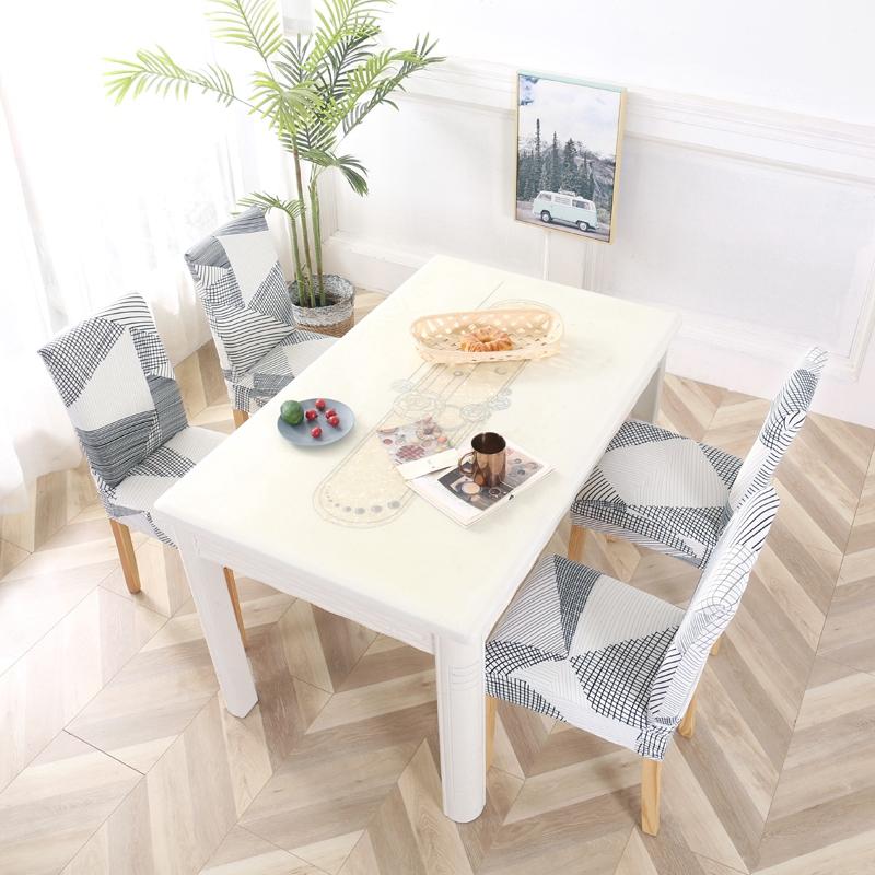 4 Stück Modern Bedruckter Stuhlbezug Elastischer Sitz Stuhlbezüge Abnehmbar Und Waschbar Stretch Bankett Hotel Esszimmer Bezug