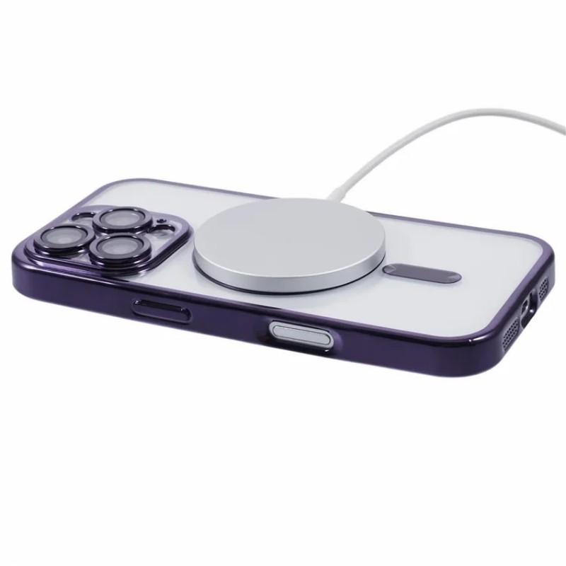 For iPhone 16 Pro Magnetic Case WANLONFENG Electroplated TPU Cover with Lens Film+2Pcs Tempered Glass