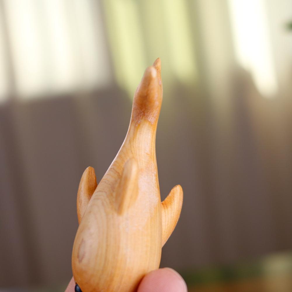 Dolphin Carved Cypress Wood Ornament - Children's Handicraft Decoration