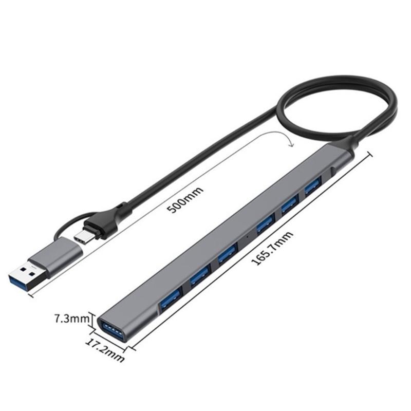 USB 4/7 In 1 USB C USB C To USB2.0+USB3.0 Adapter USB Extender Docking Station for PC Keyboards Accessories