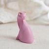 Rosa Katzenstatue, Kleine Tierfigur aus Harz, Minimalistische Moderne Kunst Katzenfigur für Zuhause Wohnzimmer, Büroregal Dekoration