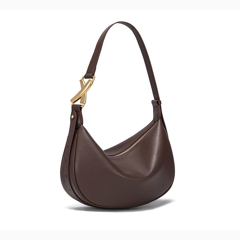 

Underarm Bag Women s Fashion New Leather Women s Bag High-end Niche Design Shoulder Bag Versatile Messenger Bag 29*10*18 темно-коричневого кольору