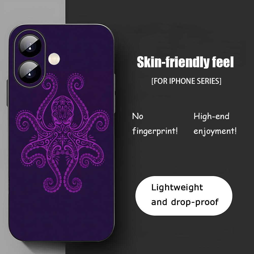 Art Octopus Tentacles Cool Phone Case For iPhone 17 16 15 14 13 12 11 X XR XS 8 Plus Mini Pro Max Soft Black Shockproof Cover