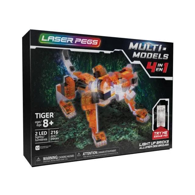 

Laser Pegs, Red Tiger - 4 в 1 - 216 Stck, Konstruktion, heller Ziegel, Spielzeug fr Kinder ab 8, LAU04