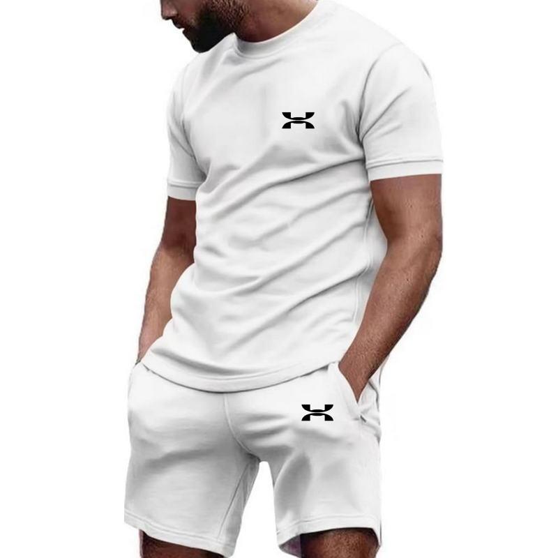 Men's Sportswear Short Sleeved T-shirt and Sports Shorts Summer Casual Jogging Pants Set Men's Two-piece Set